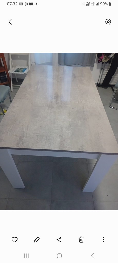 Table rectangulaire plateau gris 150 Entressen (13)