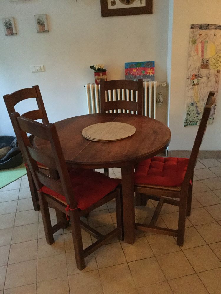 Table ronde ch�ne massif + 2 rallonges 130 Ablon-sur-Seine (94)