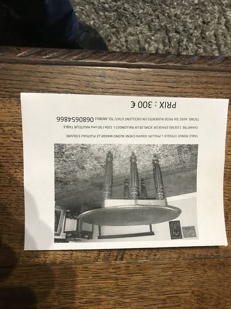 Table ronde louis Philippe xlxe 250 Montlignon (95)