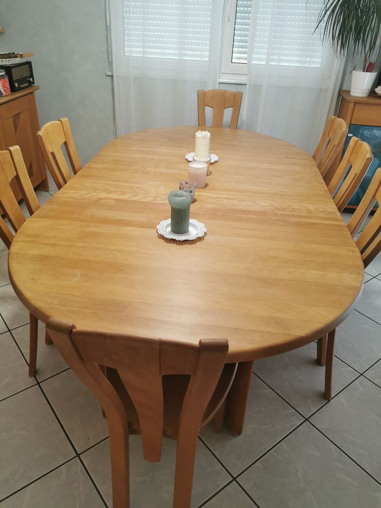 TABLE RONDE et rallonges en H�tre 600 Barr (67)