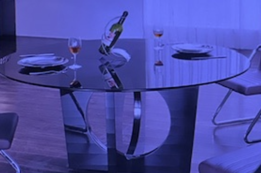 table ronde en verre  + 4 chaises velours, haute qualit� 800 Latresne (33)