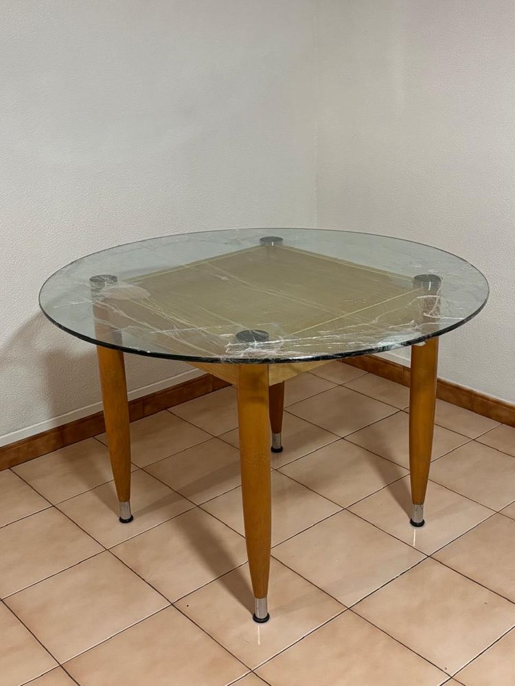Table ronde 110 cm, en verre �pais 350 Saint-Denis (97)