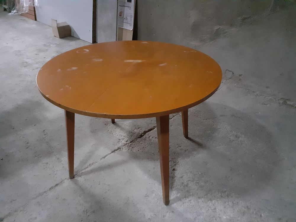 table ronde vintage avec rallonge pour devenir ovale 130 Carcassonne (11)