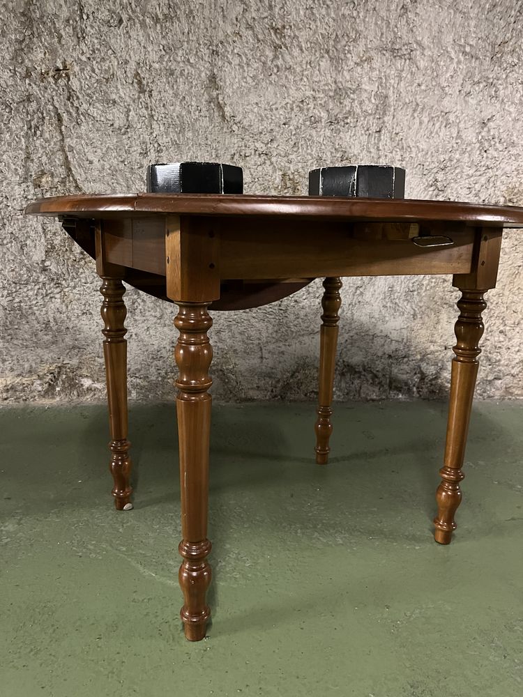 Table ronde � volets ancienne en merisier 325 Neuilly-sur-Seine (92)