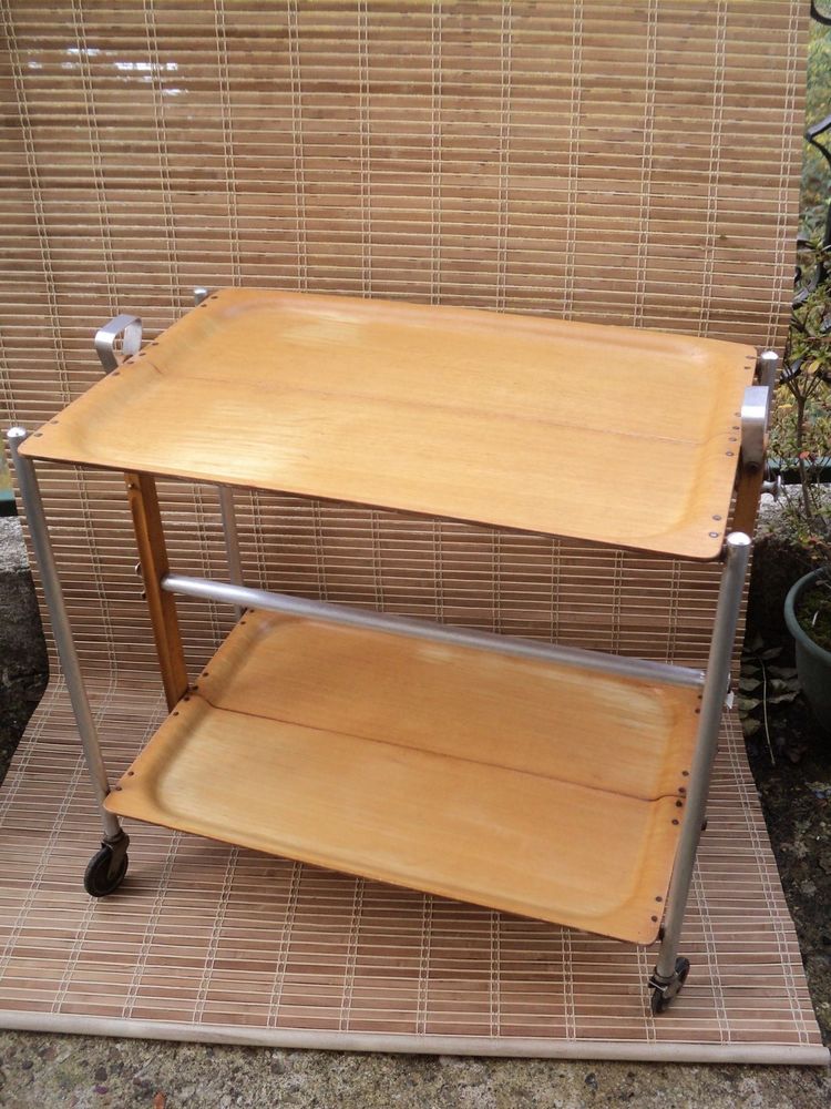 Table Roulante - Desserte Pliante Vintage Textable Paris 120 Loches (37)