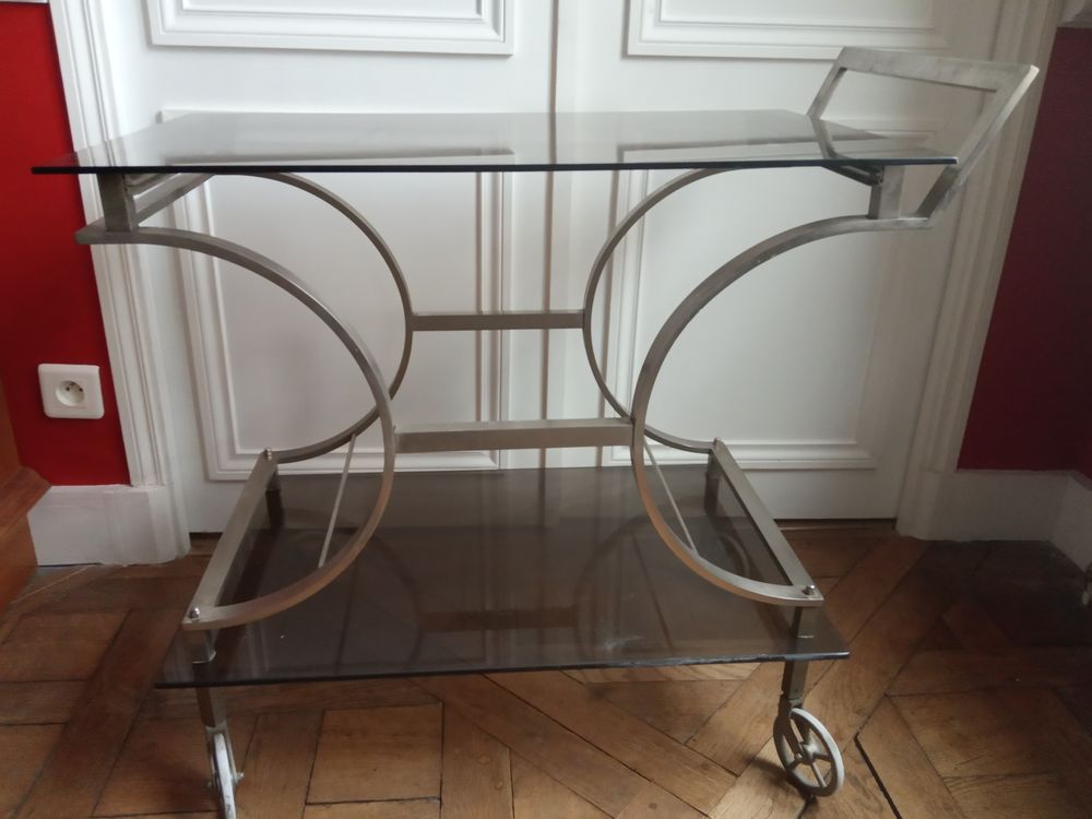 table roulante verre / acier 80 Paris 7 (75)