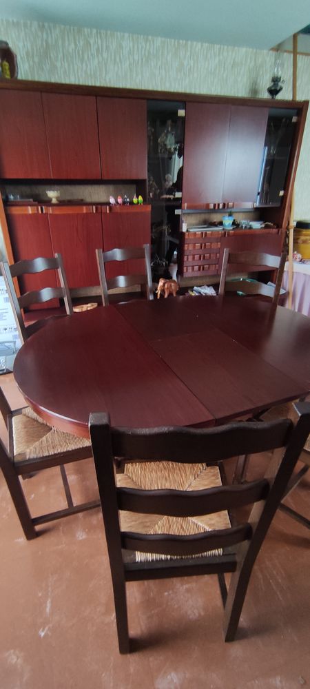 AV table de salle � manger + 6 chaises bois et paille 150 Rochefort (17)