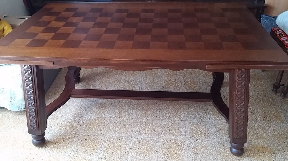 Table salle � manger ch�ne massif style basque + 6 chaises 150 Uz�s (30)