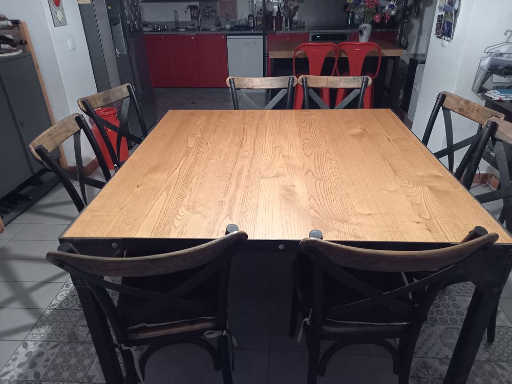 Table salle � manger style industriel 2100 Claret (34)