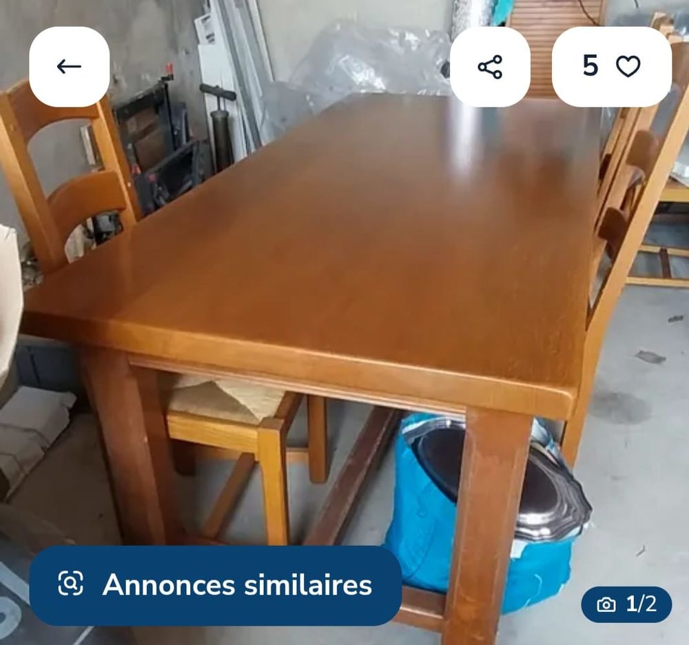 Table de salle a manger ch�ne massif 300 Caen (14)