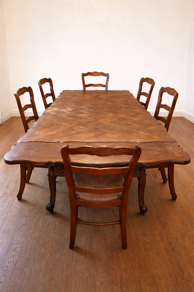 Table salle � manger en ch�ne avec six chaises 145 Firbeix (24)