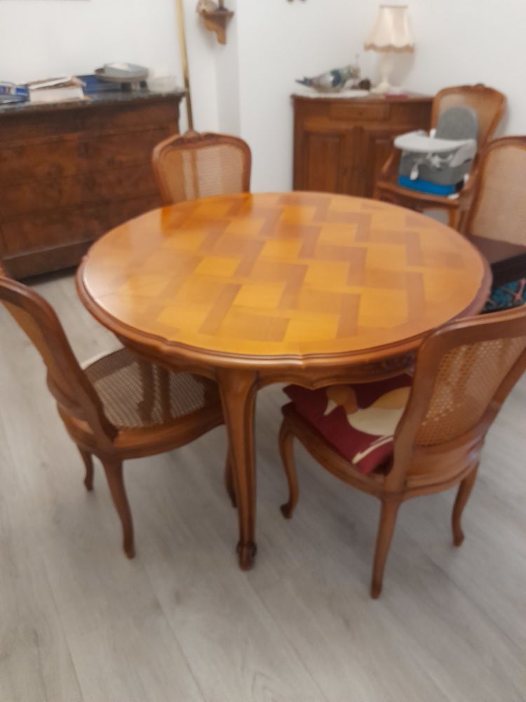 Table de salon, 2 rallonges, 6 chaises 500 Lisieux (14)