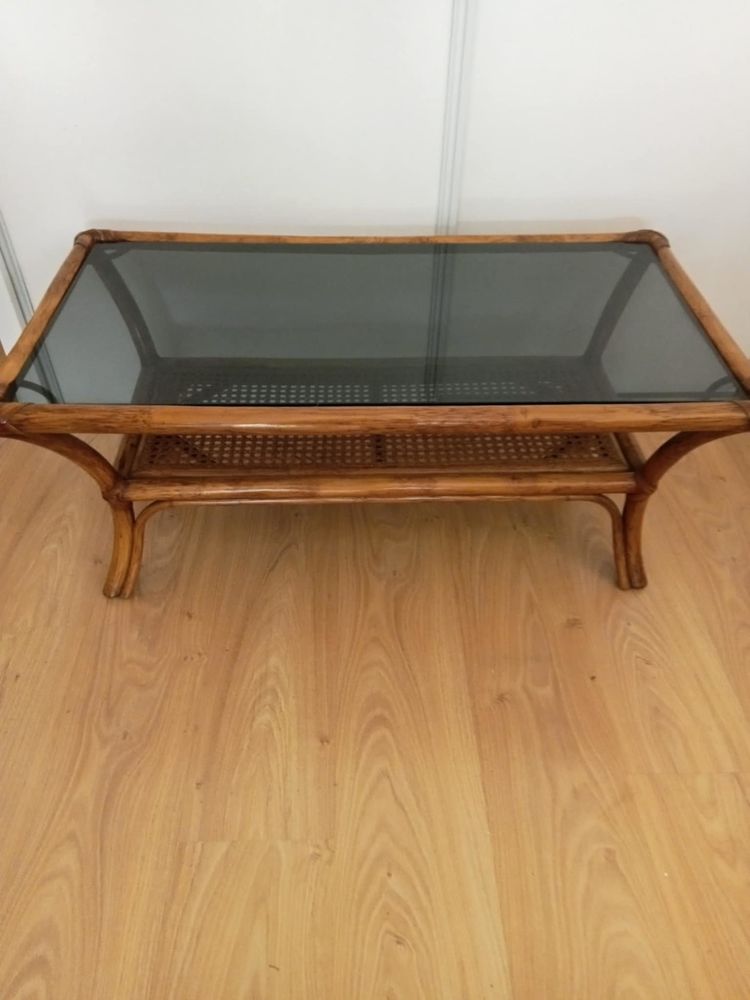 Table de salon rotin et verre 50 Sireuil (16)