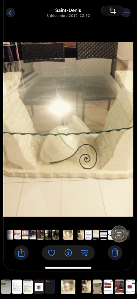 Table de salon verte fum�e ? Design moderne avec vase int�gr 500 Serris (77)