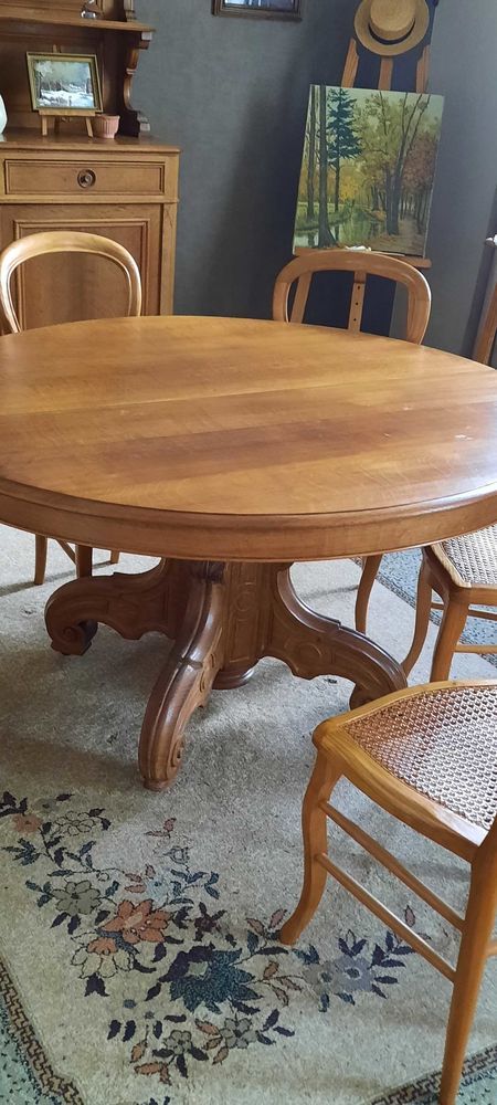 table s�jour bois massif - pied central 500 Fontenay-Tr�signy (77)