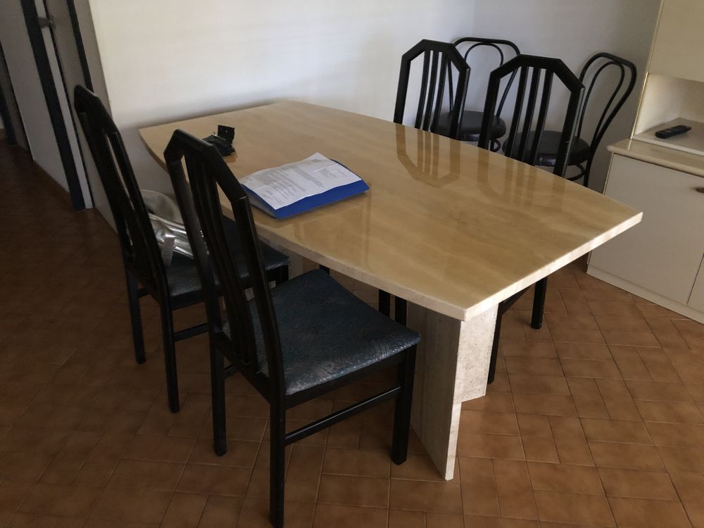 Table de s�jour marbre travertin moderne. Bon etat 400 Biarritz (64)