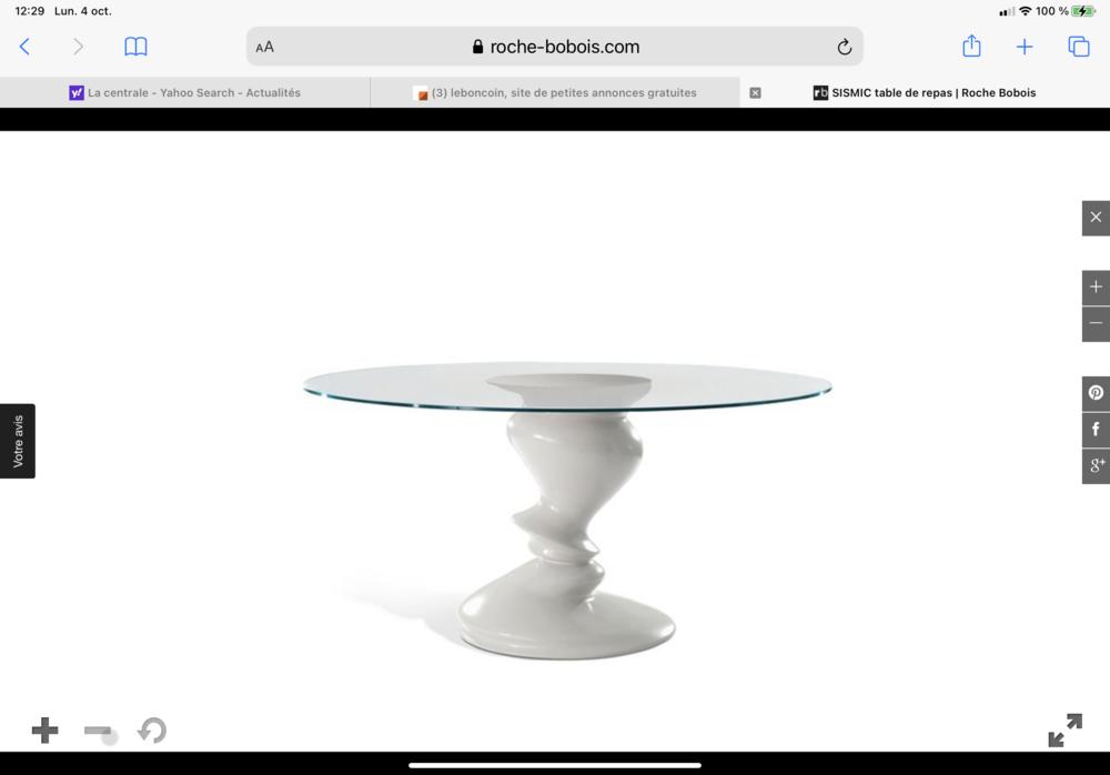 Table sismic roche bobois 1500 Chessy (77)