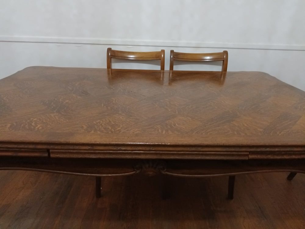 - Table style Louis 15 en ch�ne + chaises velours 0 L'Ha�-les-Roses (94)