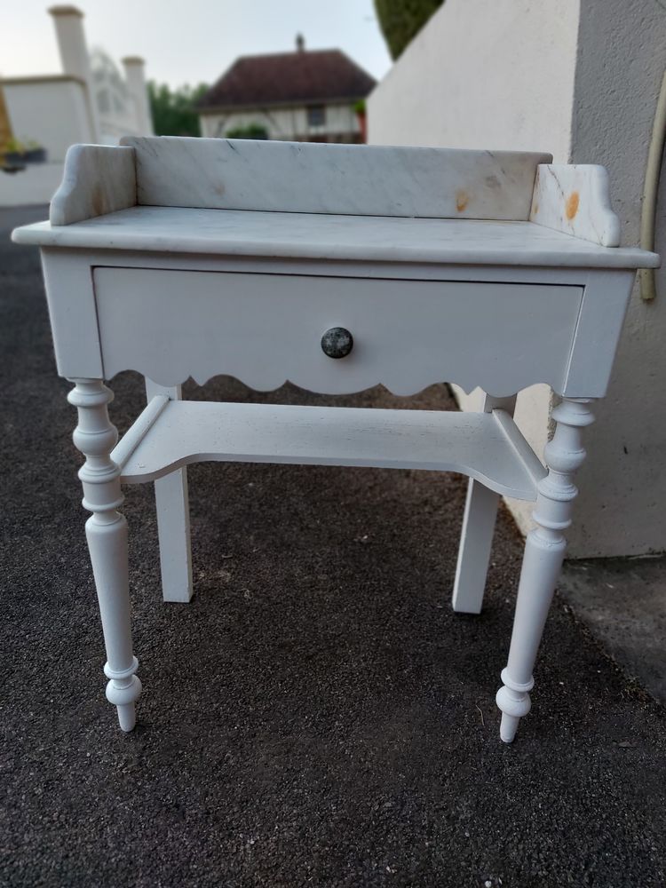 Table de toilette avec marbre blanc 80 Verri�res (10)