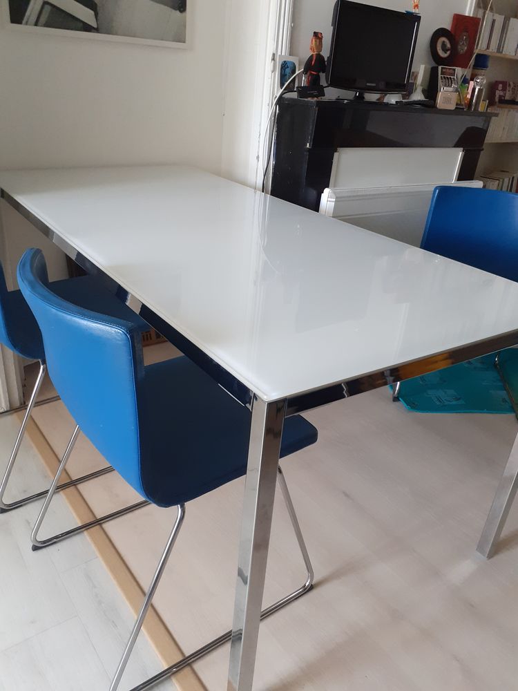 Table verre blanc design 90 Lille (59)