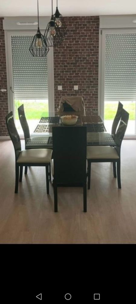 Table en verre monopied et 6 ses 6 chaises 500 Issoudun (36)