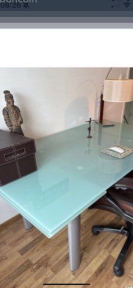 Table en verre et pieds inox Boutique ind�pendante 170 Esvres (37)