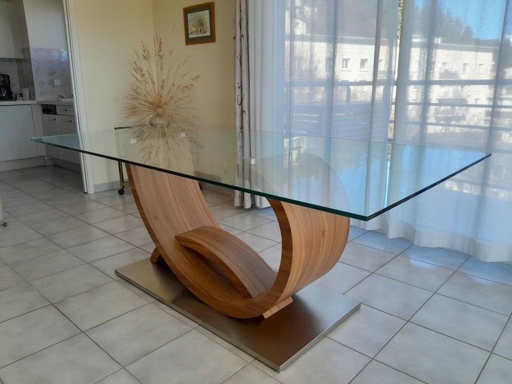 Table en verre de salle � manger et 6 chaises assorties 1000 Gap (05)