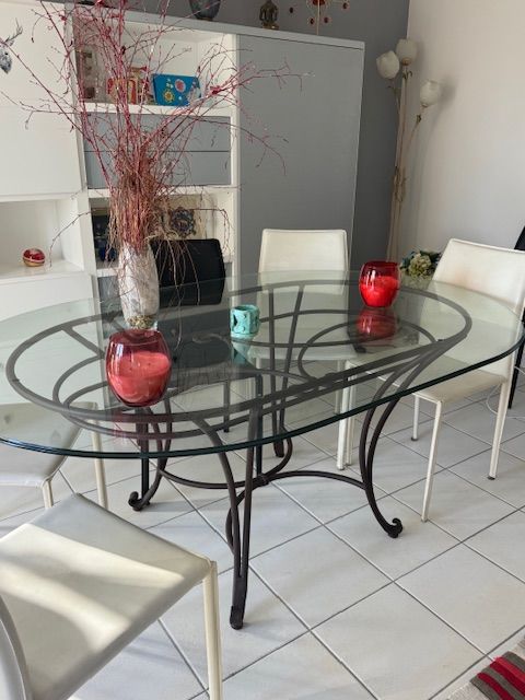 TABLE EN VERRE SALLE A MANGER PLATEAU  DESIGN 280 La Rochelle (17)