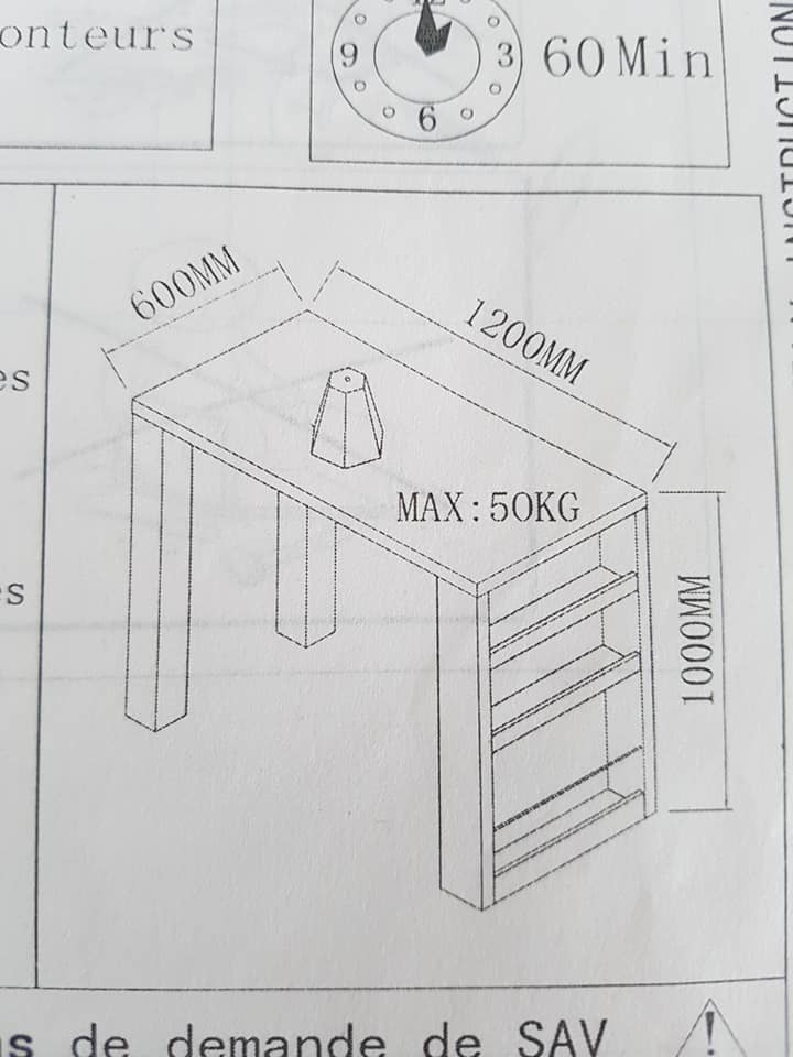 Table Bar 120*60 50 Cazaux (33)