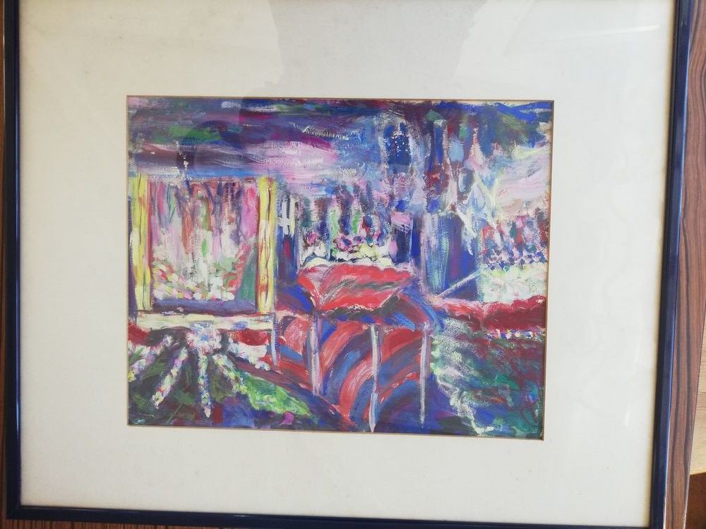 Tableau 1963 F�te paroissiale 50 Verneuil-l'�tang (77)