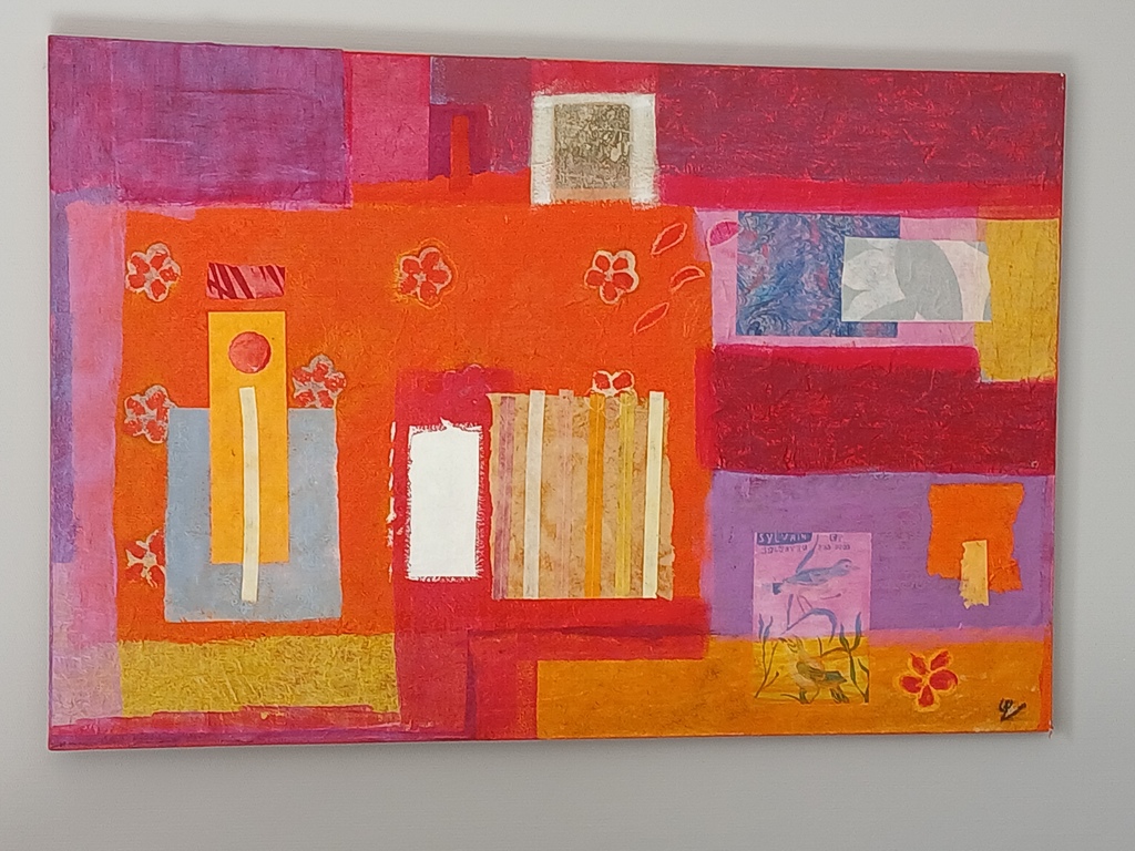 Tableau abstrait multicolore sur toile 40 Saint-Martin-de-Seignanx (40)