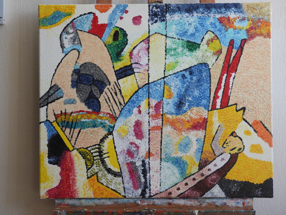 Tableau acrylique sur toile - L'oiseau 90 Cond�-sur-Noireau (14)