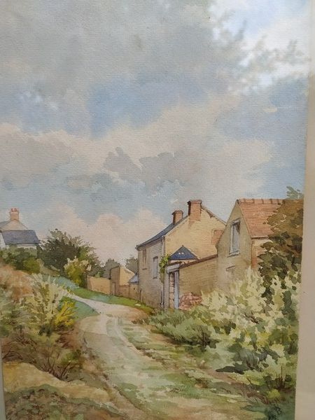 Tableau Aquarelle Paysage de Hameau Antoine Barbier
140 Loches (37)