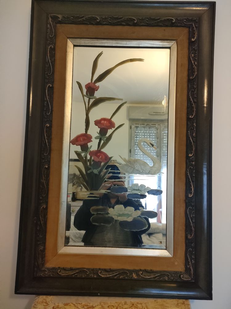 Tableau avec peinture  sur verre. 130 Mantes-la-Jolie (78)