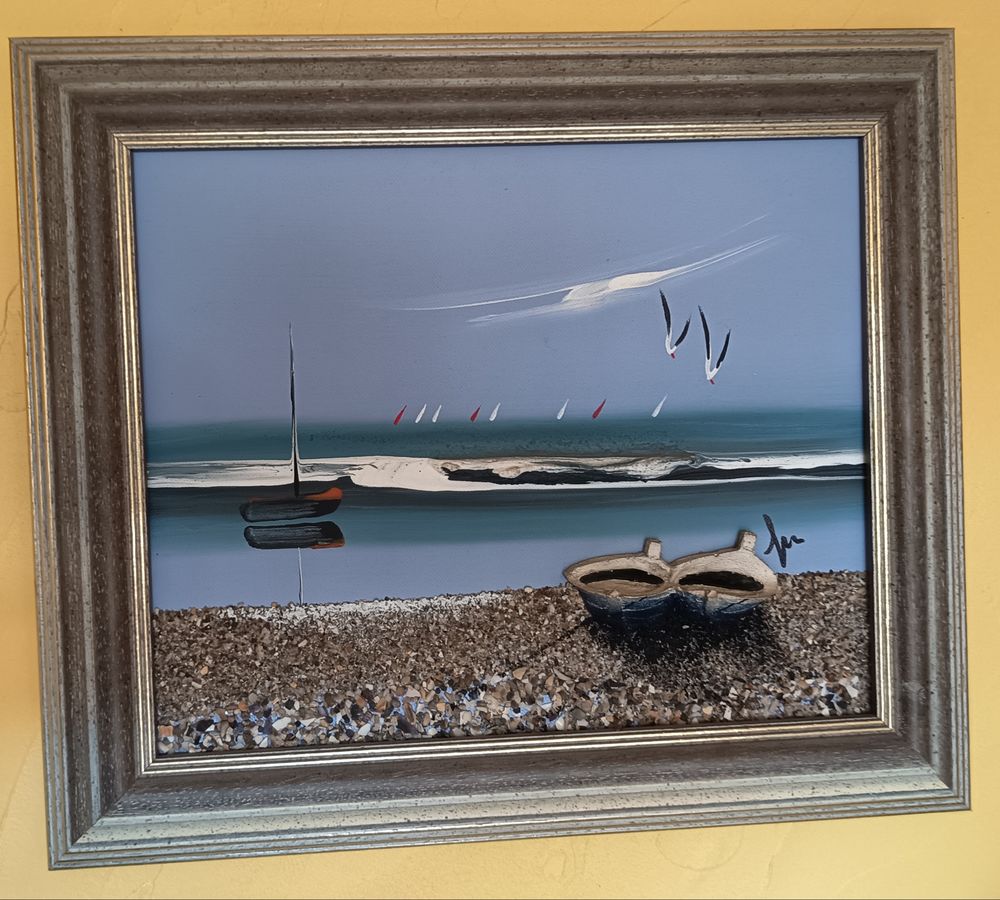 tableau barques de peche en relief 10 Marignane (13)