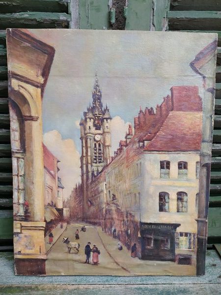 Tableau Le Beffroi de Douai d'apr�s Camille Corot 320 Loches (37)