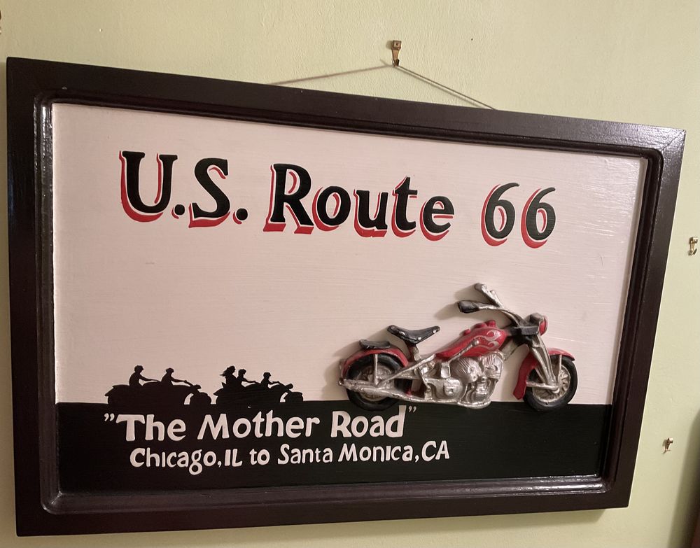 TABLEAU BOIS VINTAGE ROUTE 66 30 Amn�ville (57)