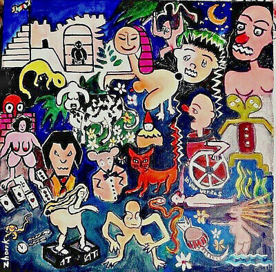 TABLEAU  ART BRUT  ZHORRK     IN VINO VERITAS ' 98 Raismes (59)