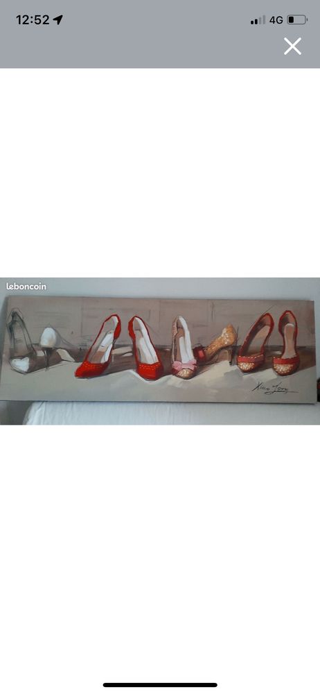 Tableau Cadre Escarpins 1,50mx50cm 40 Bordeaux (33)