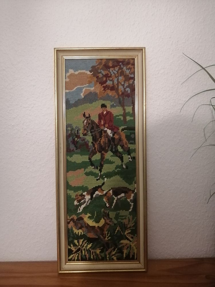 Tableau CANEVAS laine - Sc�ne de chasse 30 Habsheim (68)