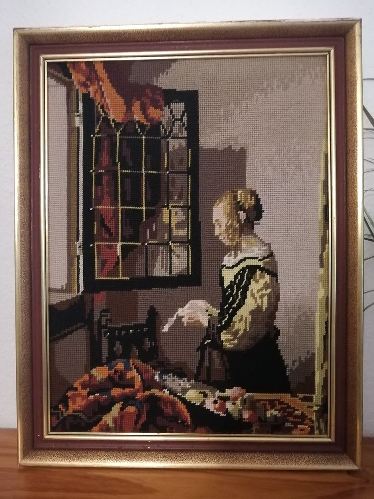 Tableau CANEVAS laine : Vieille dame 25 Habsheim (68)