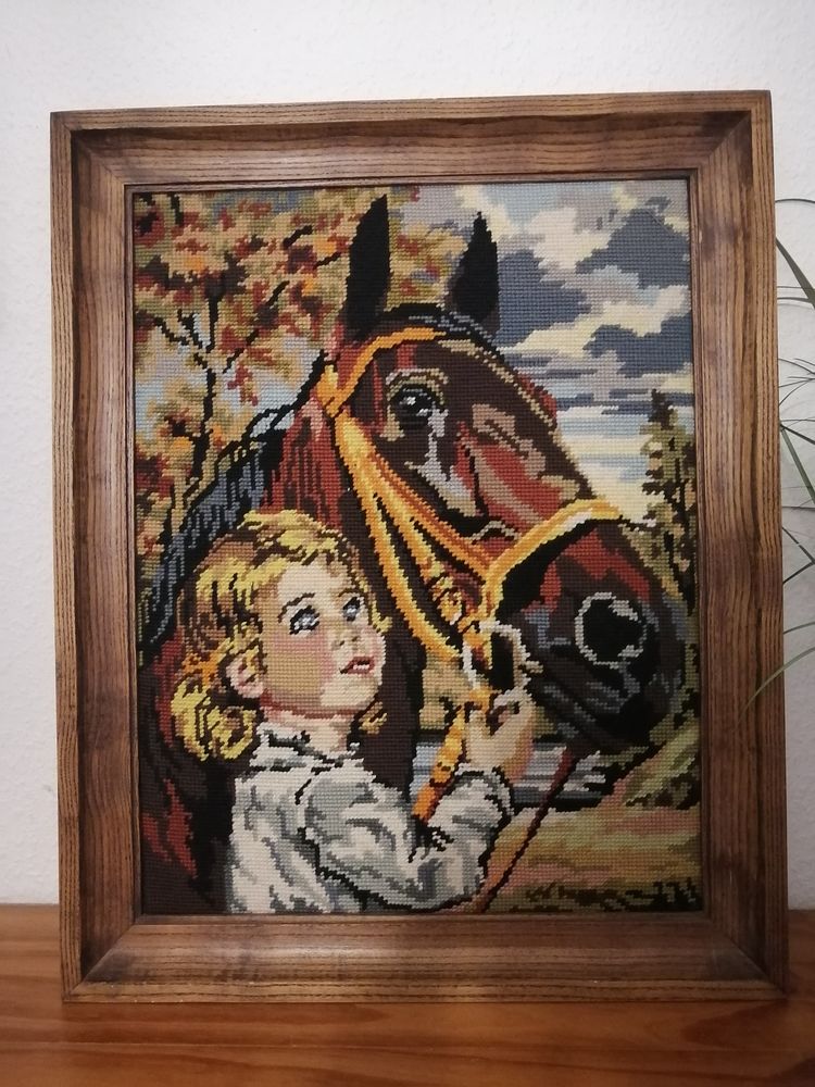 Tableau CANEVAS en laine : Cheval 40 Habsheim (68)