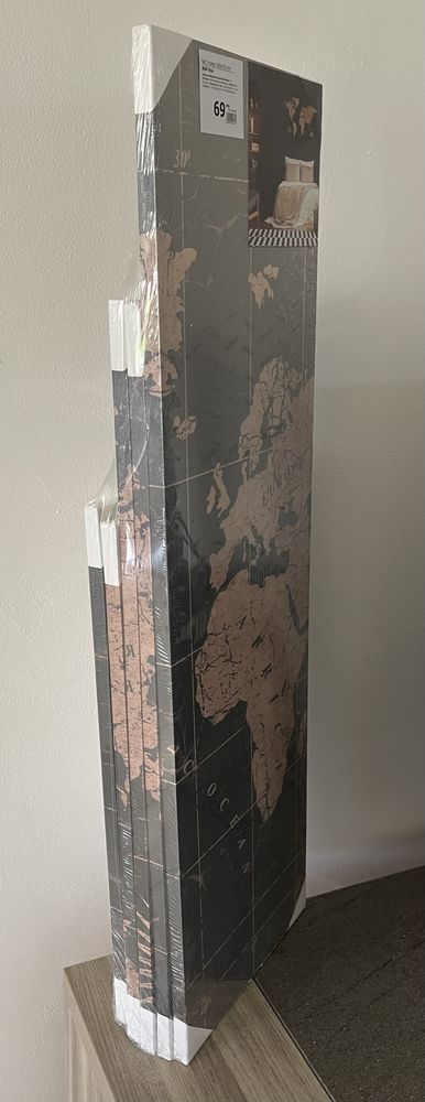 Tableau carte du monde set 5 toiles 25 Brioude (43)