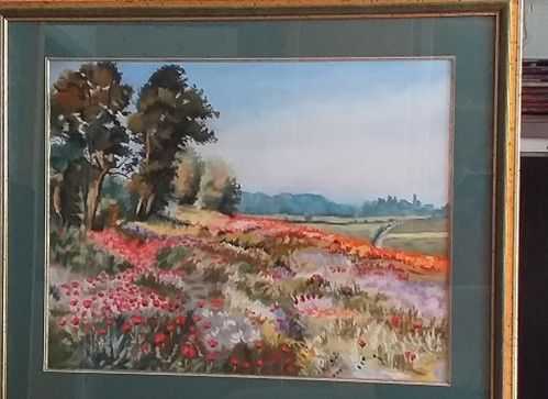 Tableau  Champ de coquelicots  de A. Faure 70 Pr�mierfait (10)