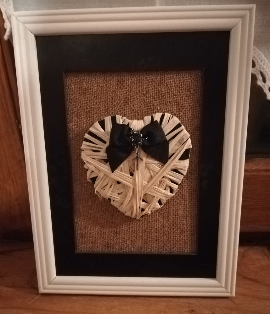 Tableau coeur raphia 3 Glatigny (60)