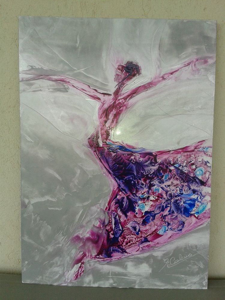 Tableau contemporain � la cire encaustique de couleur. 100 Saint-Rapha�l (83)