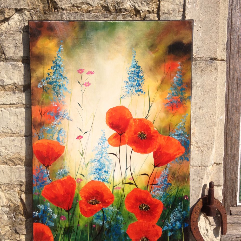 tableau de coquelicots 150 Saint-Genest-d'Ambi�re (86)