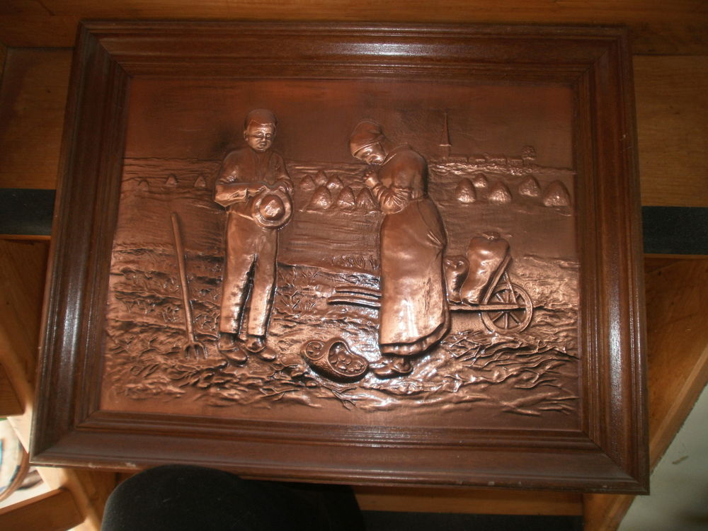 Tableau en cuivre 45/35 bordure ch�ne 0 Malicorne-sur-Sarthe (72)