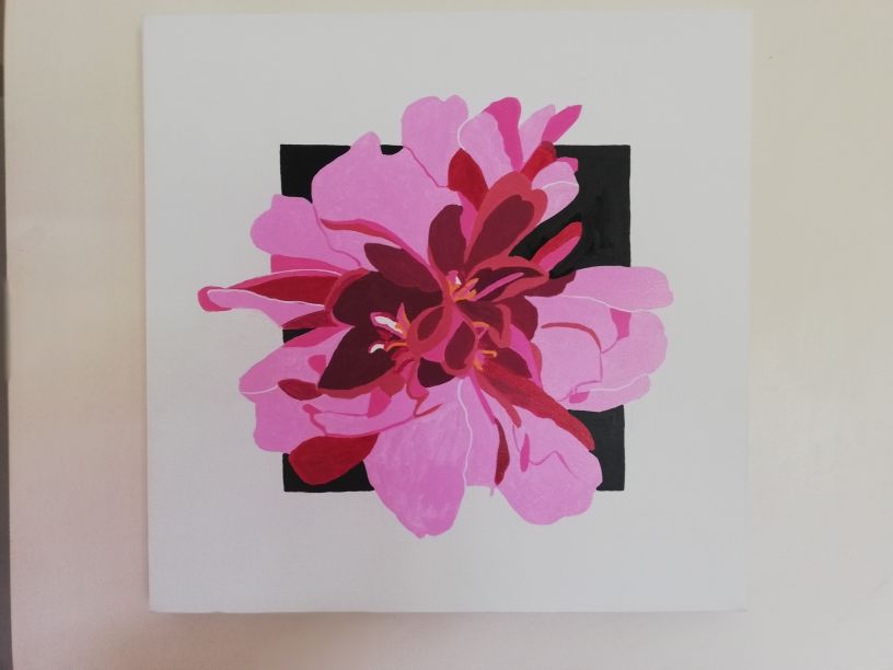 Tableau d�coratif peinture acrylique fleurs 3 D 52 Colombier-le-Cardinal (07)