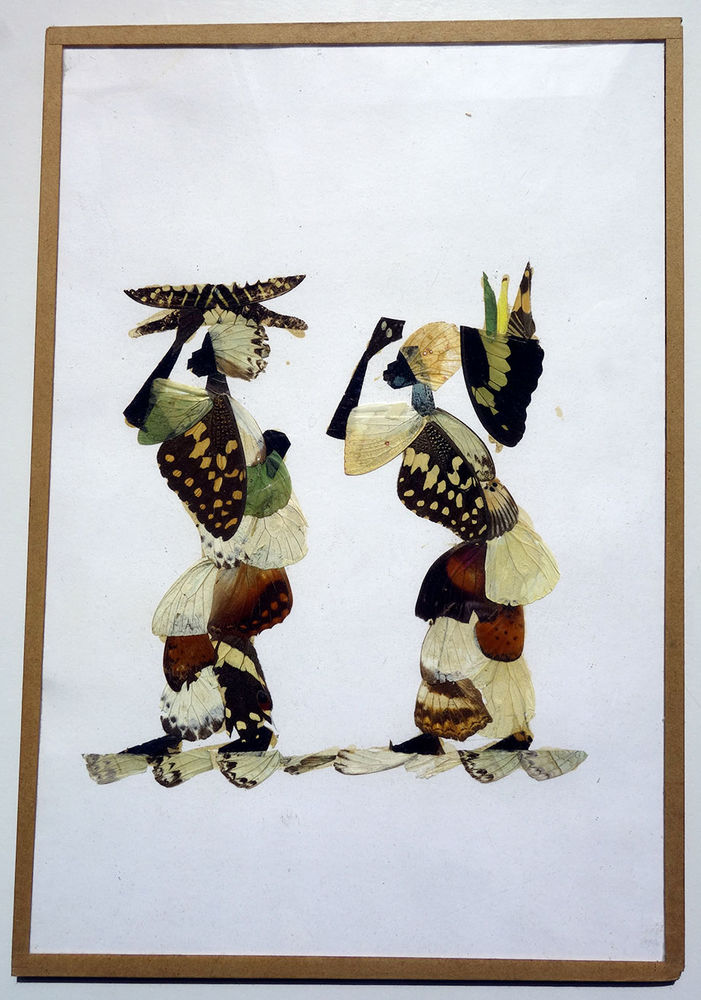 Tableau, dessin + ailes de papillons 8 Villemomble (93)